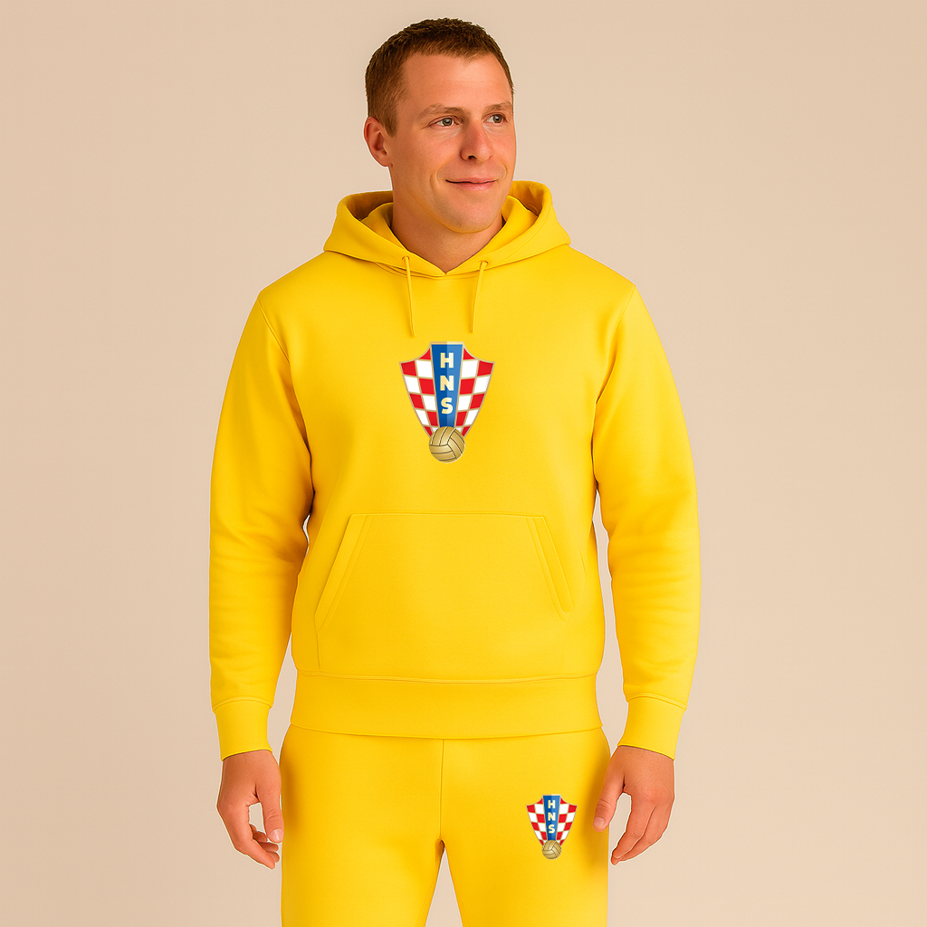 Men's Croatia National Soccer Team Hoodie Joggers Set