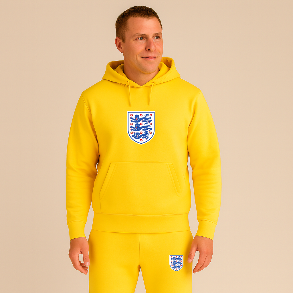 Men's England National Football Team Logo Hoodie Joggers Set