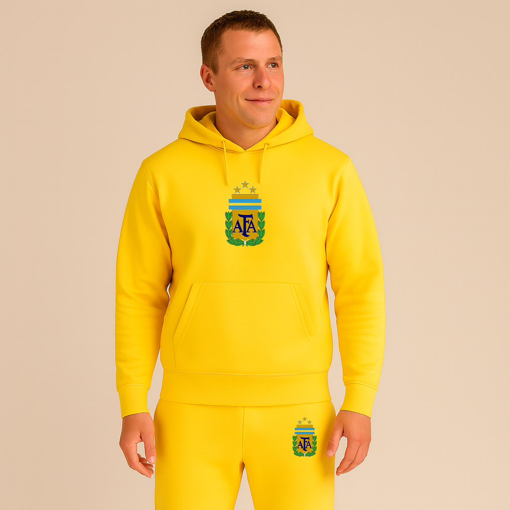 Men's Argentina National Soccer Team Logo Hoodie Joggers Set