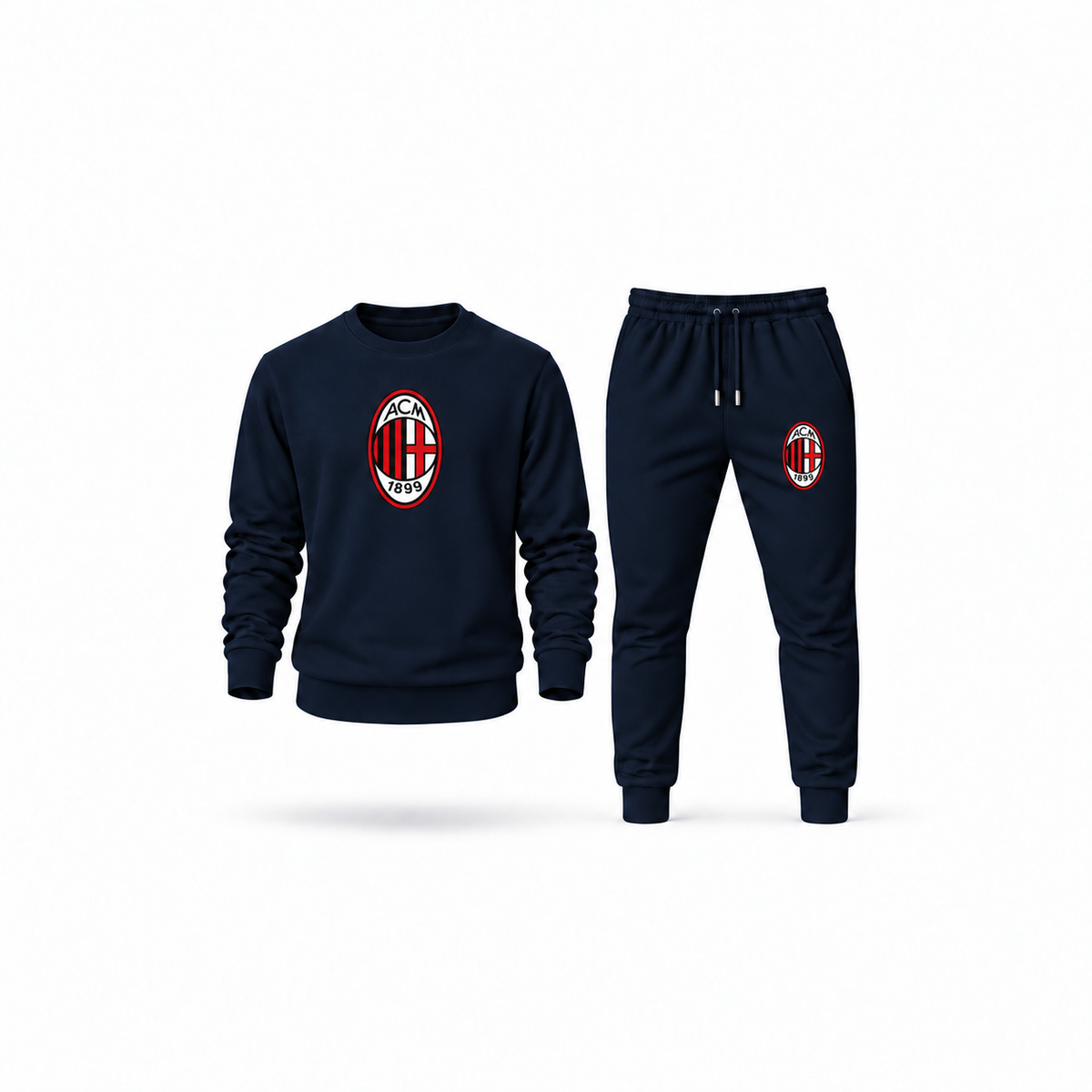 Men's AC Milan Soccer Sweatshirt Joggers Set | Color: Navy | Main