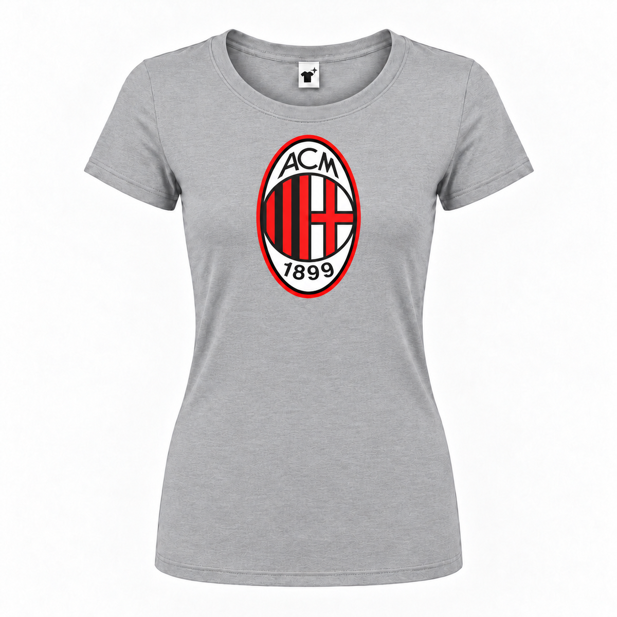 Women's AC Milan Soccer Round Neck T-Shirt | Color: Grey
