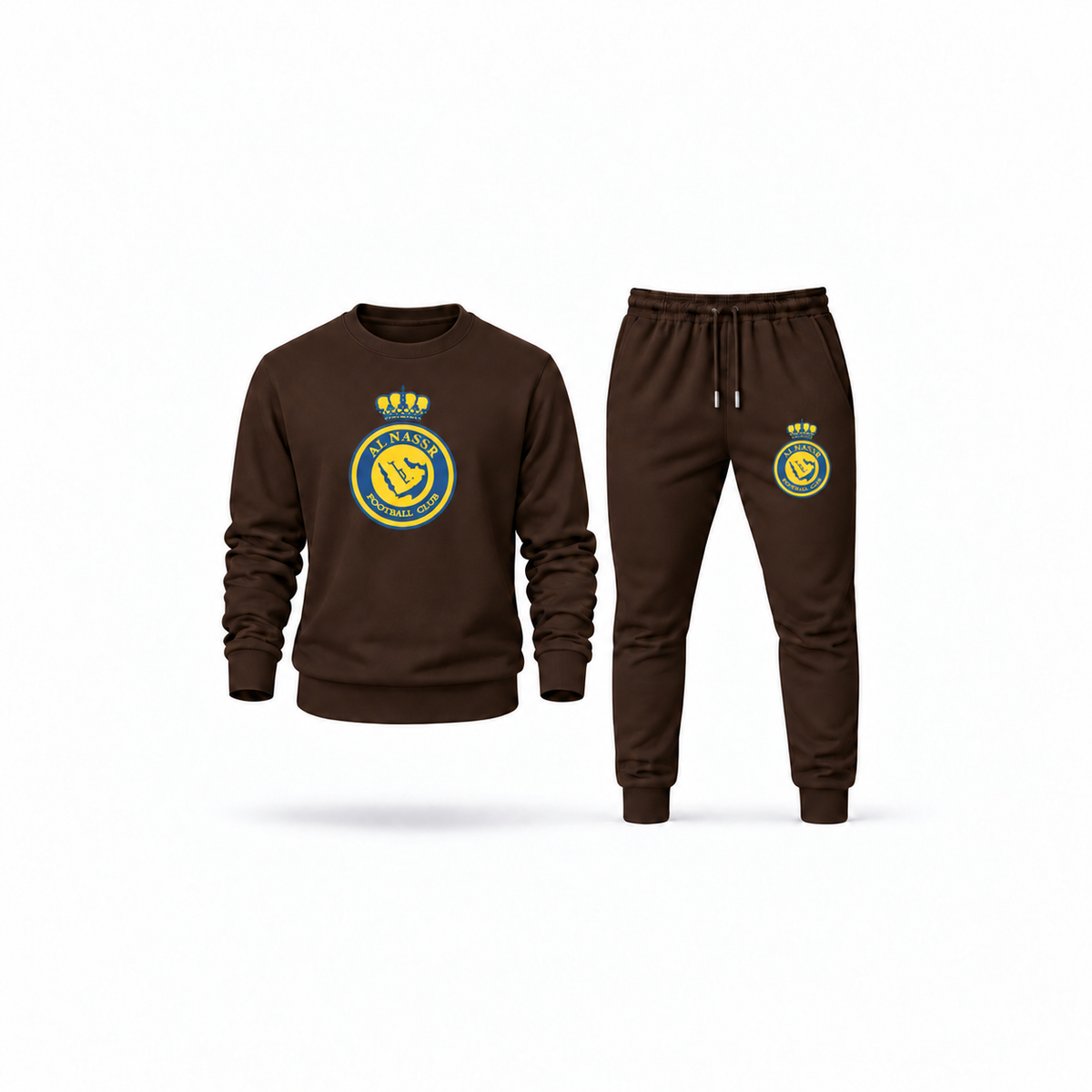 Men's Al Nassr FC Sweatshirt Joggers Set | Color: Brown | Main
