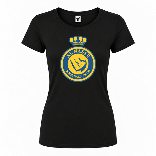 Women's Al Nassr FC Round Neck T-Shirt | Color: Black