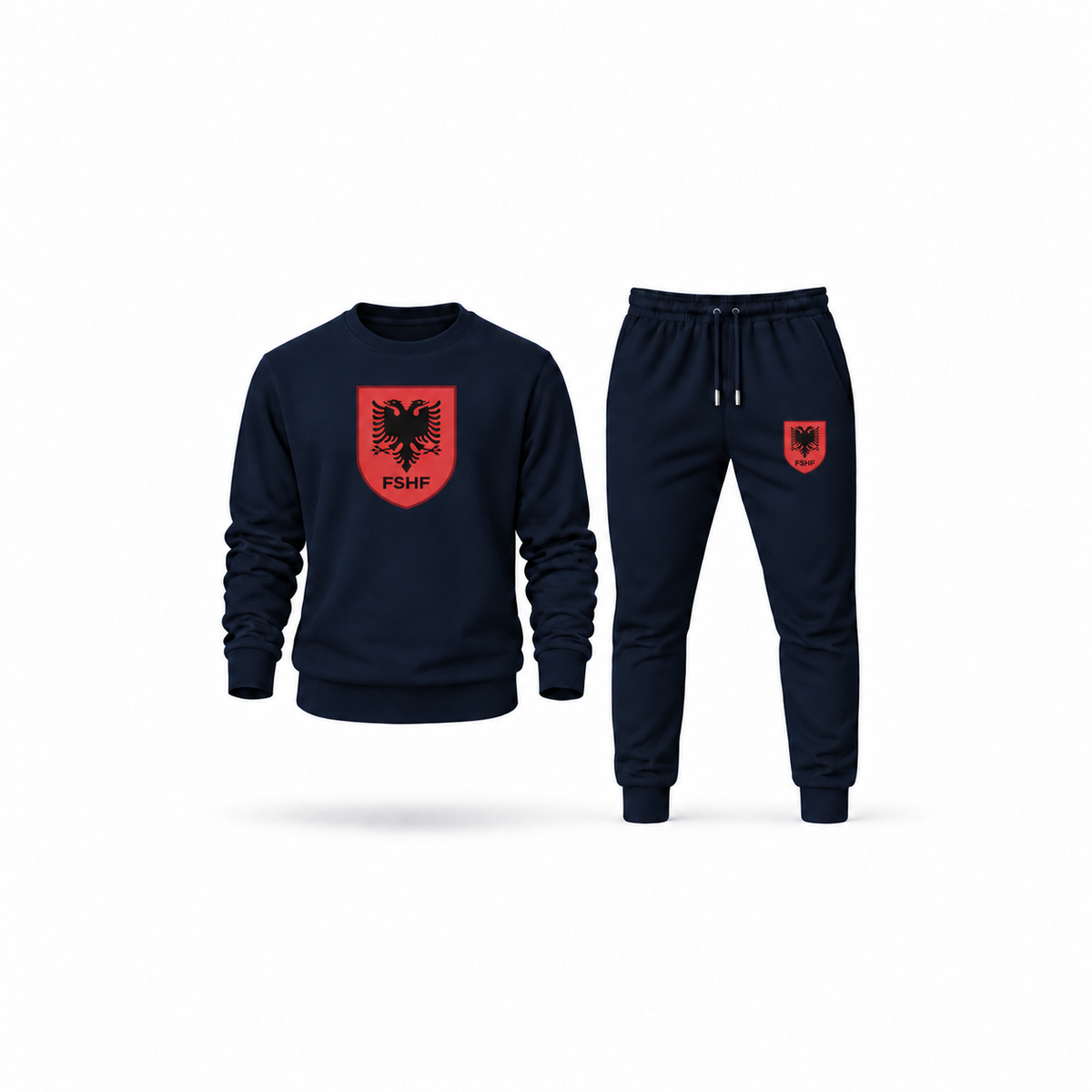 Men's Albania National Soccer Team Sweatshirt Joggers Set | Color: Navy | Main