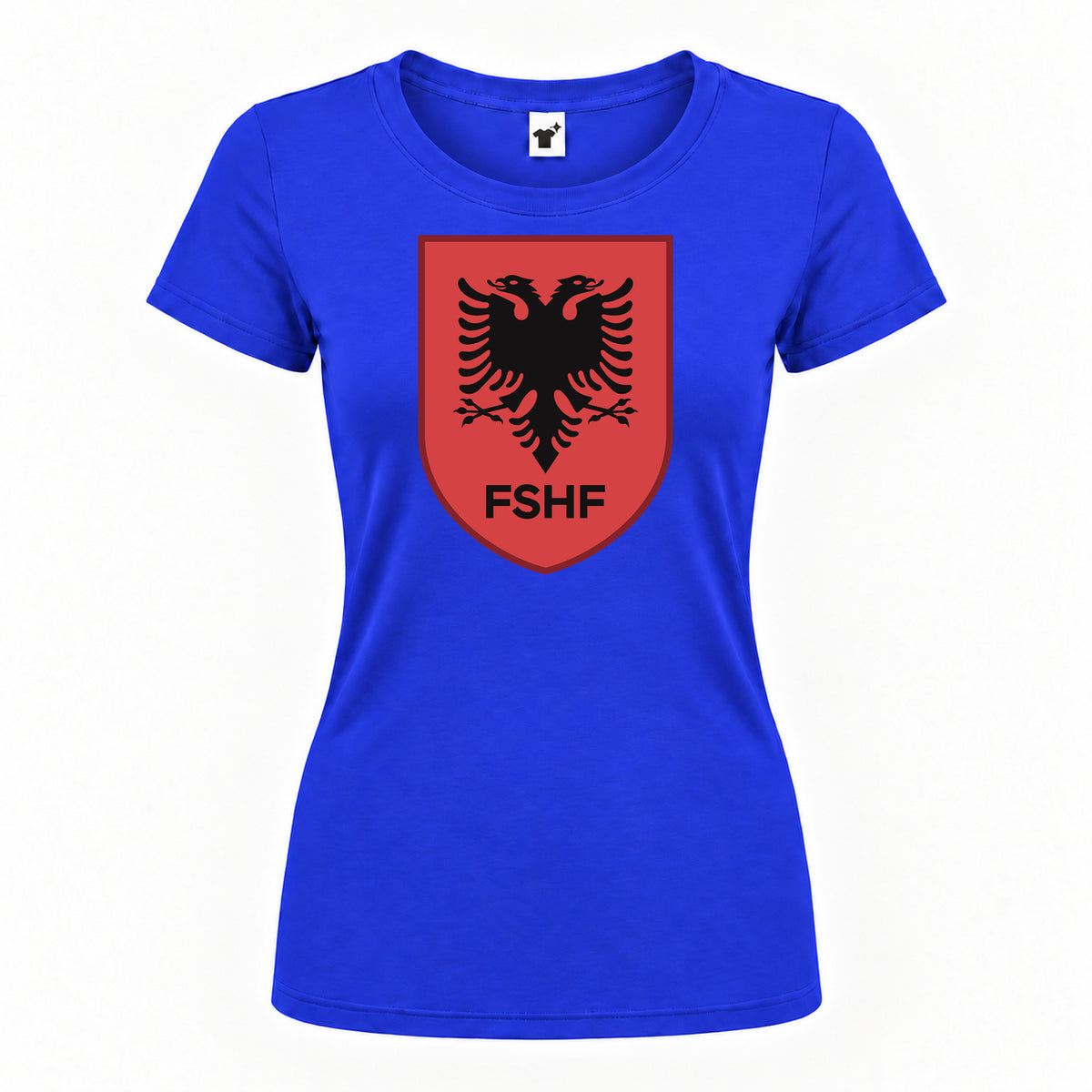 Women's Albania National Soccer Team Round Neck T-Shirt | Color: Royal Blue