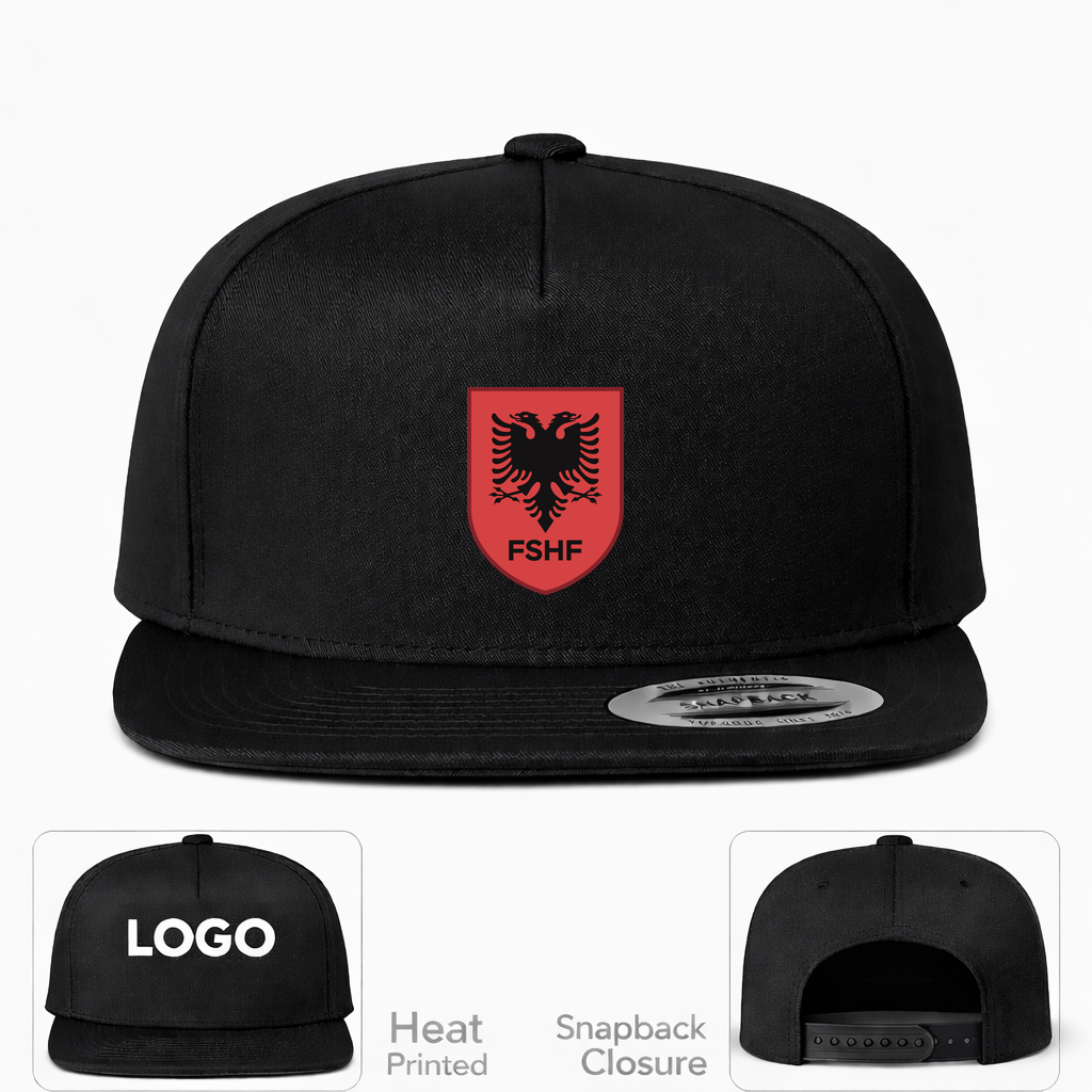 Albania National Soccer Team Snapback Hat | Color: Black | Original artwork on Drive garment