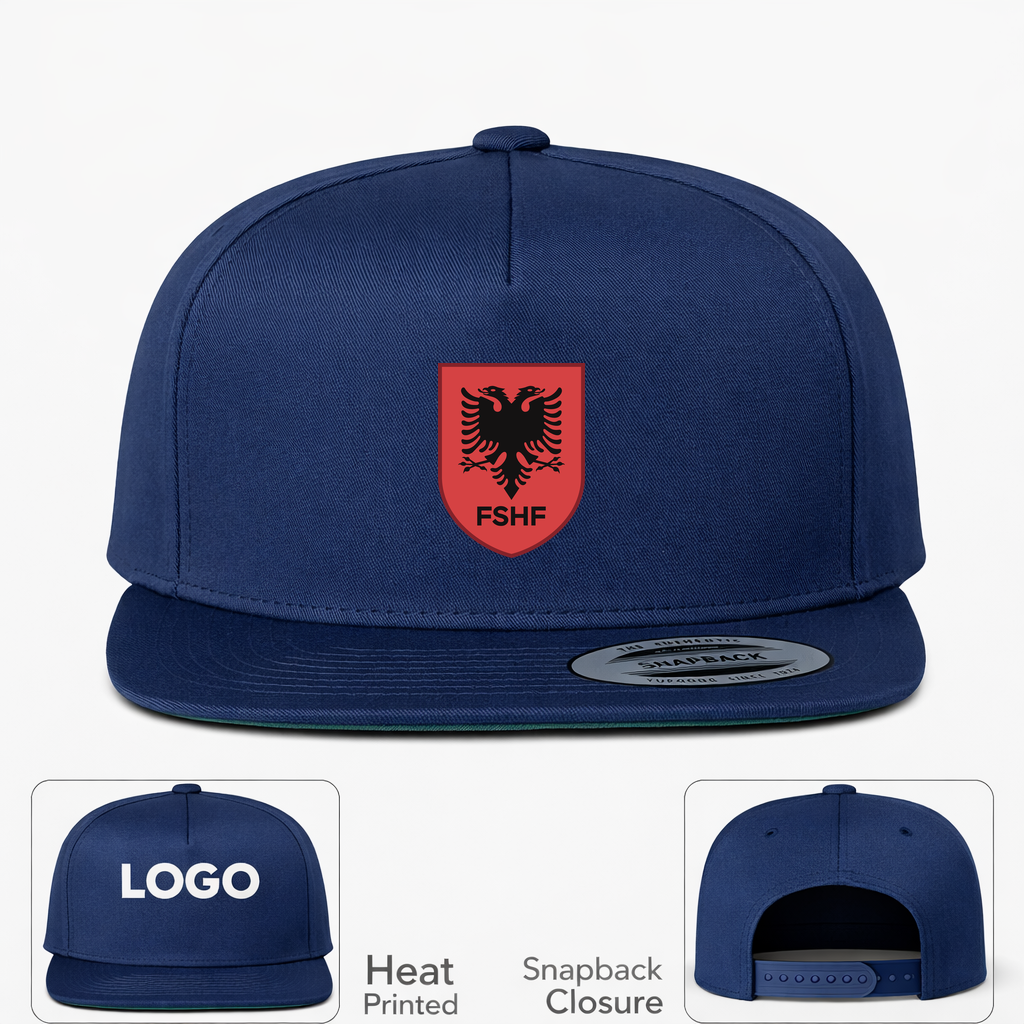 Albania National Soccer Team Snapback Hat | Color: Navy | Original artwork on Drive garment