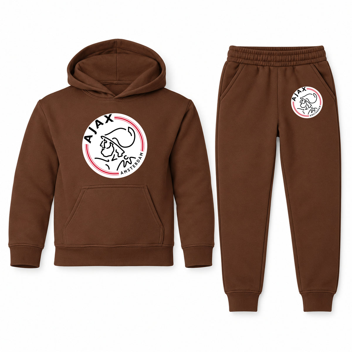 Amsterdamsche FC Ajax youth hoodie jogger set, Brown, Youth Large ages 10–12