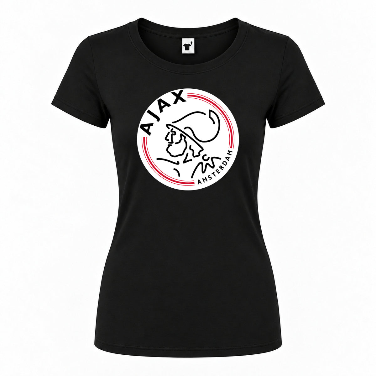 Women's Amsterdamsche FC Ajax Round Neck T-Shirt | Color: Black