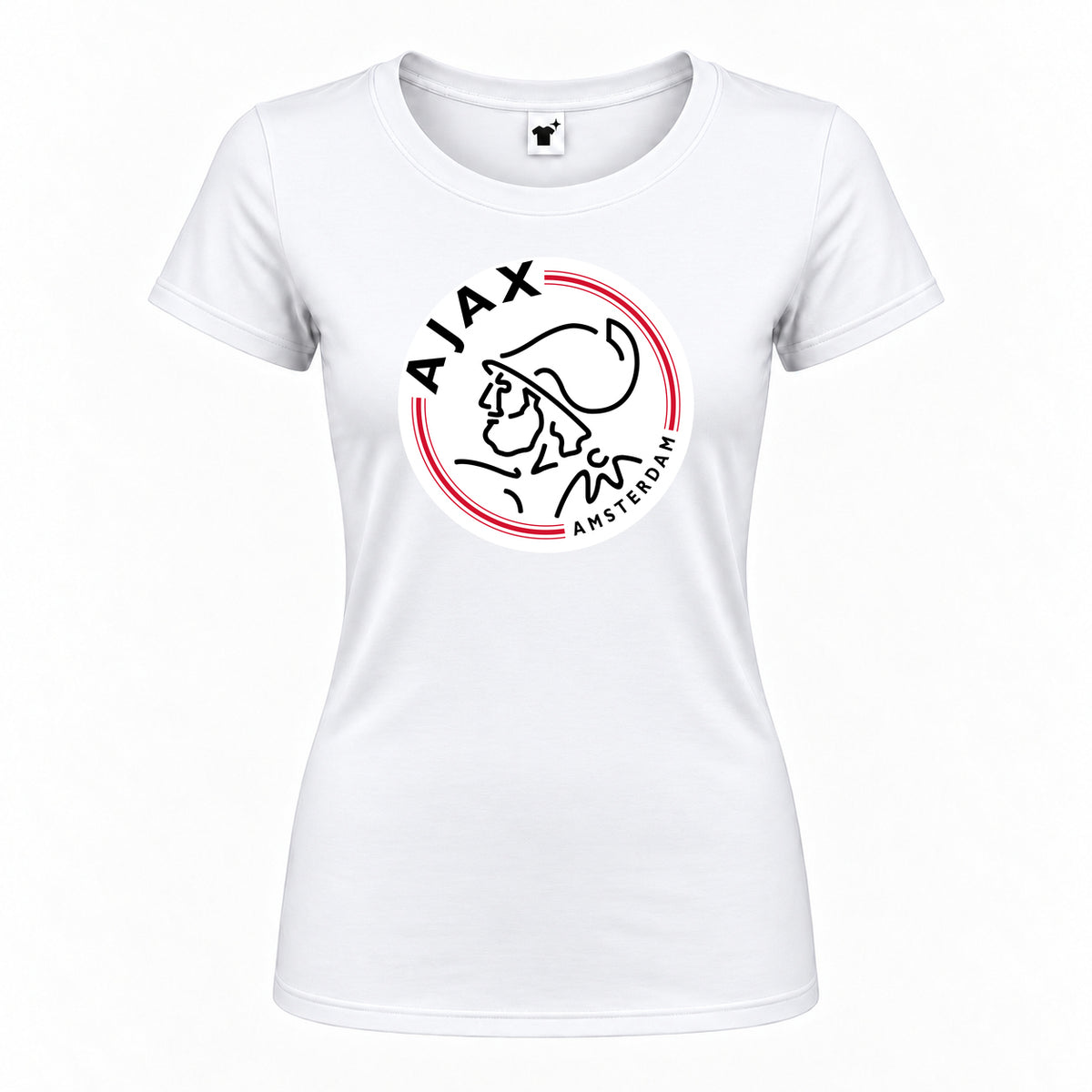 Women's Amsterdamsche FC Ajax Round Neck T-Shirt | Color: White
