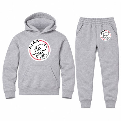 Amsterdamsche FC Ajax youth hoodie jogger set, Sports Grey, Youth Large ages 10–12