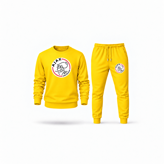 Men's Amsterdamsche FC Ajax Sweatshirt Joggers Set | Color: Yellow | Main