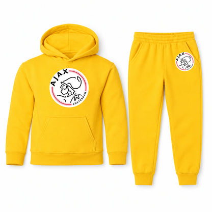 Amsterdamsche FC Ajax youth hoodie jogger set, Yellow, Youth Large ages 10–12