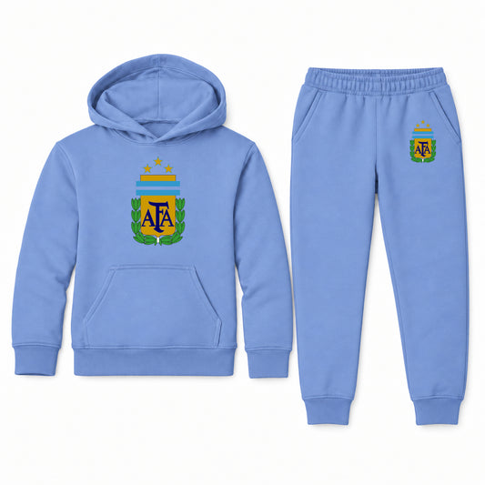 Argentina National Soccer Team youth hoodie jogger set, Carolina Blue, Youth Large ages 10–12
