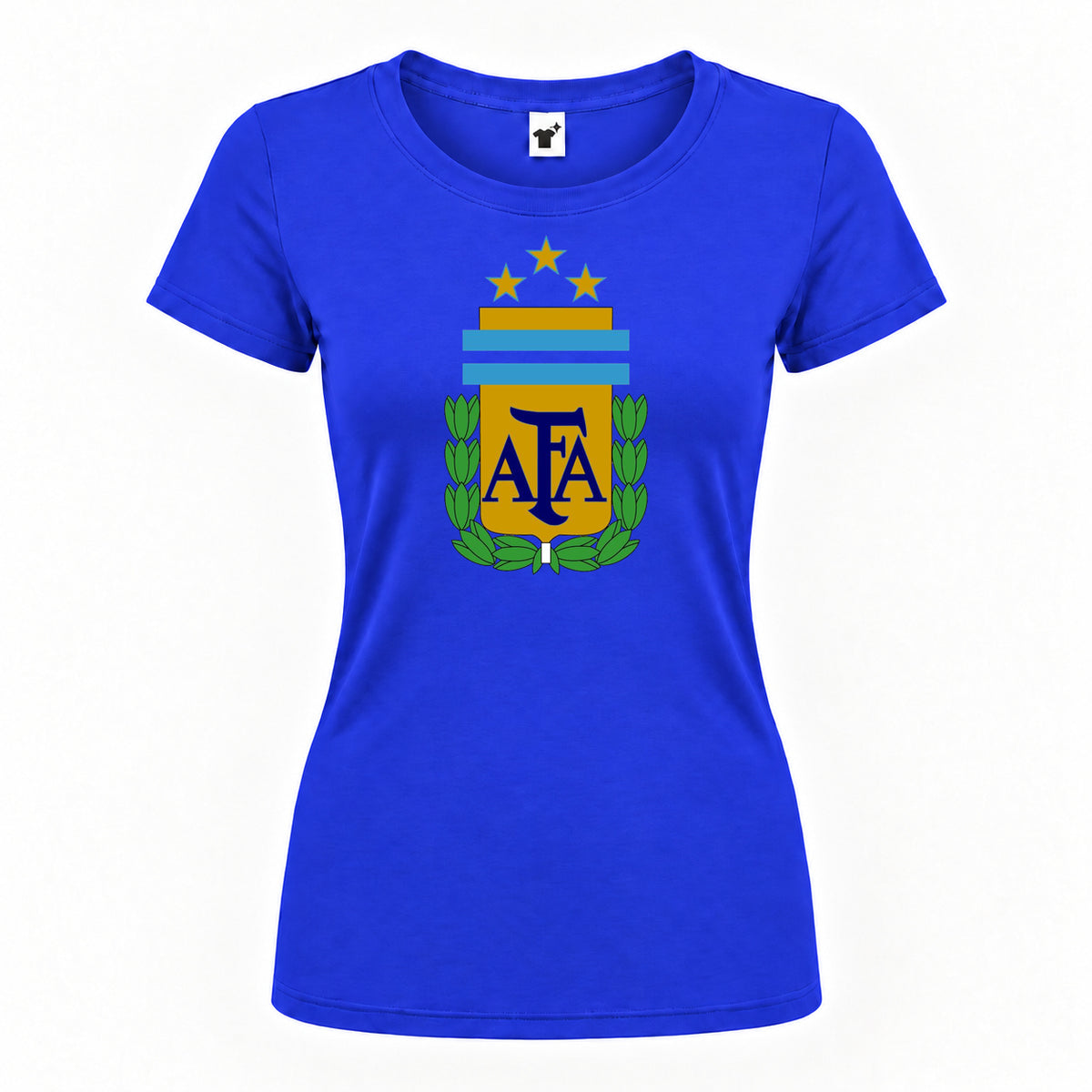 Women's Argentina National Soccer Team Round Neck T-Shirt | Color: Royal Blue