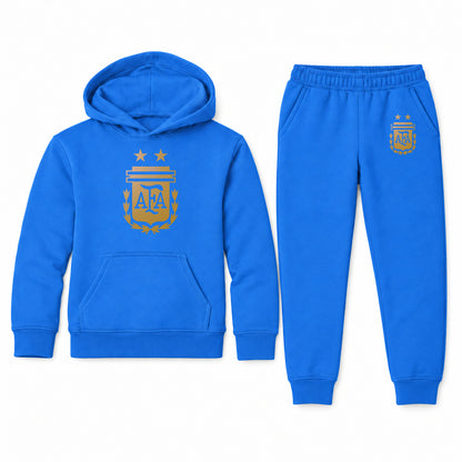 Argentina Soccer youth hoodie jogger set, Blue, Youth Large ages 10–12
