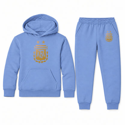 Argentina Soccer youth hoodie jogger set, Carolina Blue, Youth Large ages 10–12
