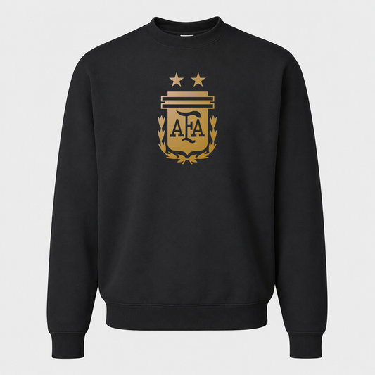 Men's Argentina Soccer Crewneck Sweatshirt | Color: Black | Original artwork on Drive garment
