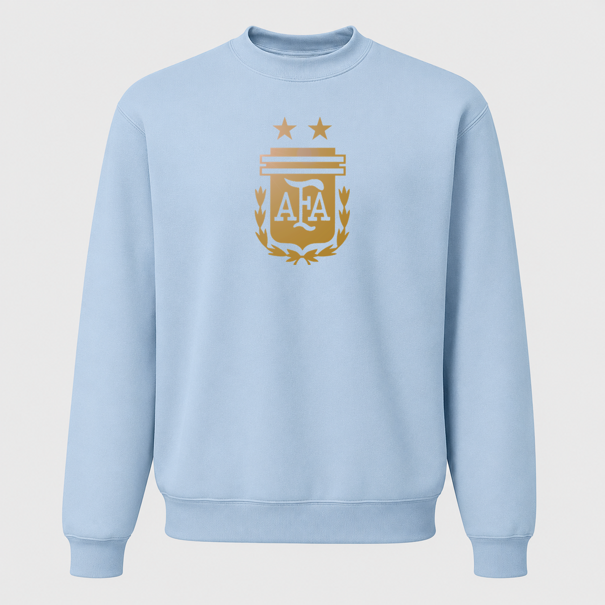 Men's Argentina Soccer Crewneck Sweatshirt | Color: Carolina Blue | Original artwork on Drive garment