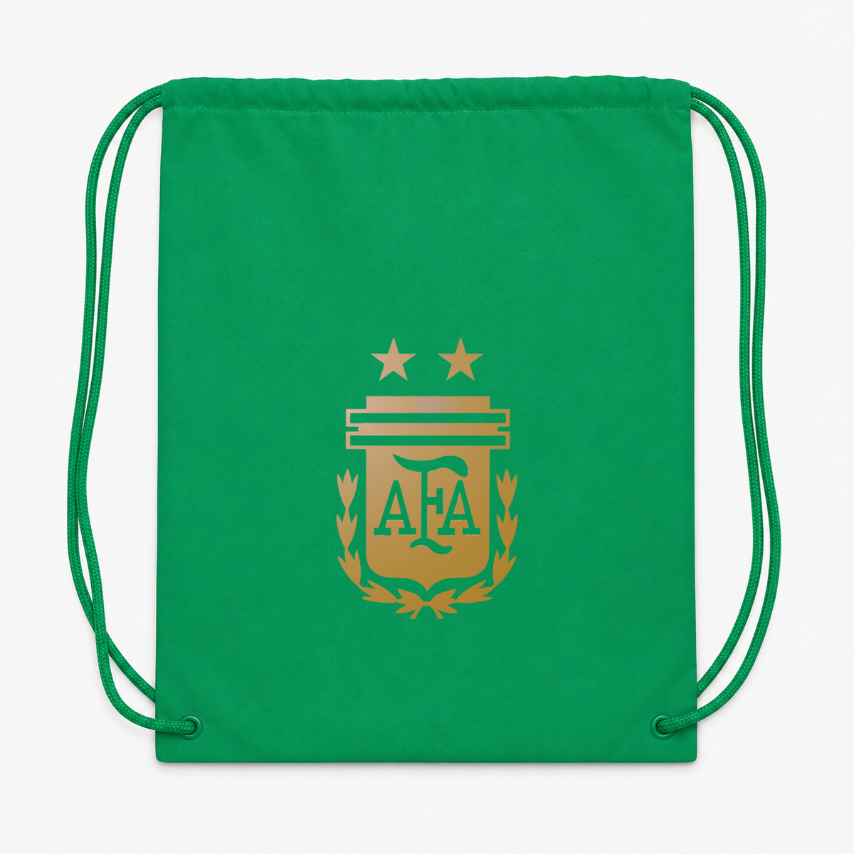 Argentina Soccer Drawstring Bag | Color: Green | Original artwork on Drive garment
