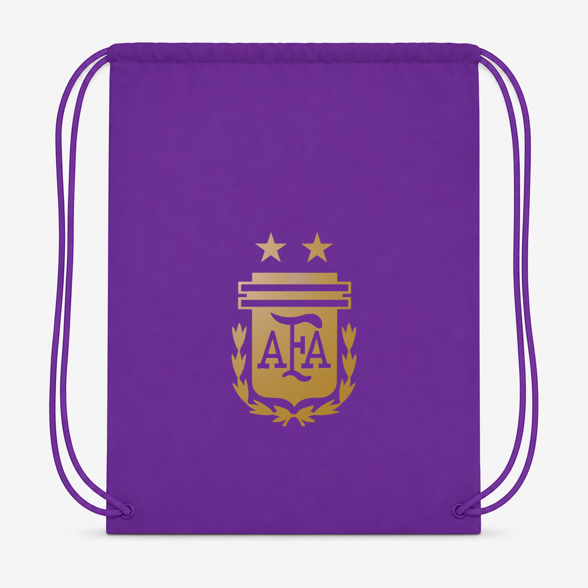 Argentina Soccer Drawstring Bag | Color: Purple | Original artwork on Drive garment