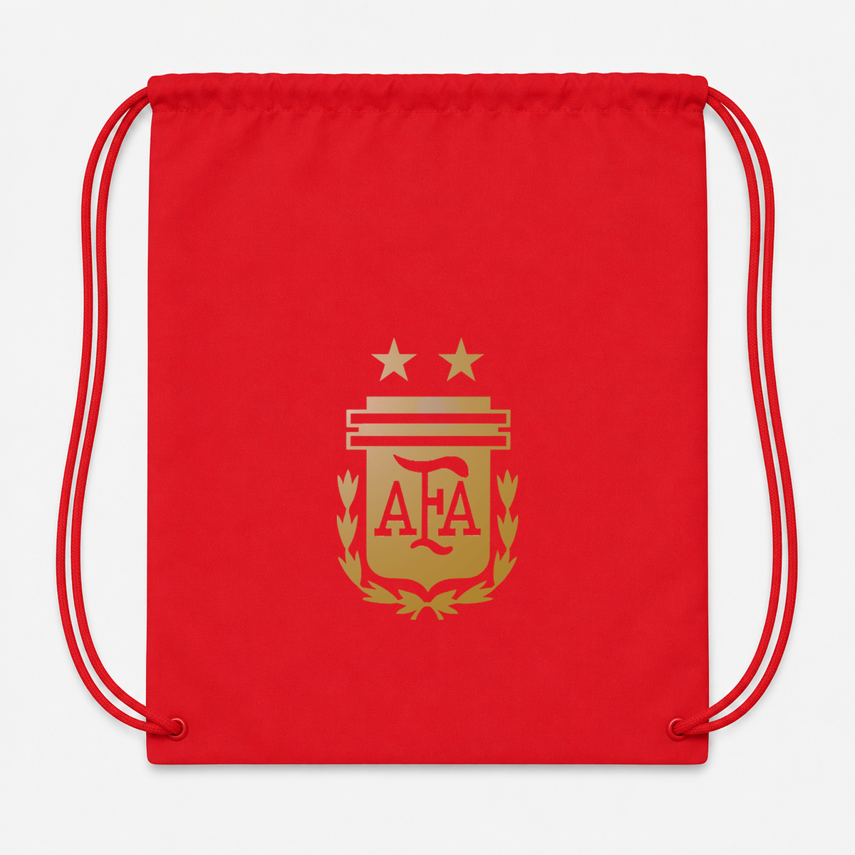 Argentina Soccer Drawstring Bag | Color: Red | Original artwork on Drive garment