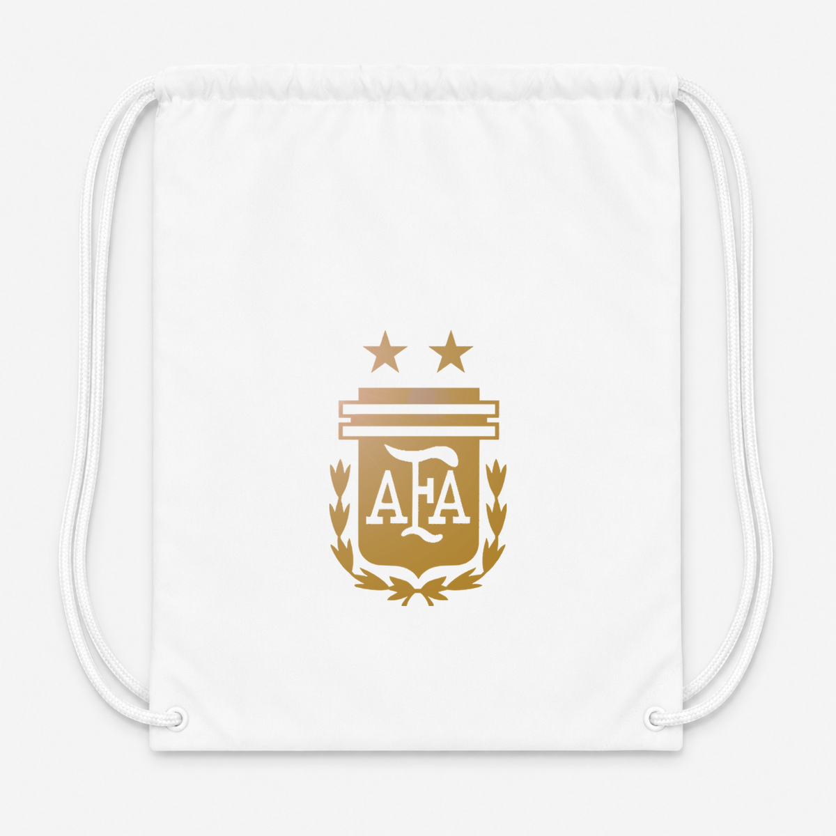 Argentina Soccer Drawstring Bag | Color: White | Original artwork on Drive garment