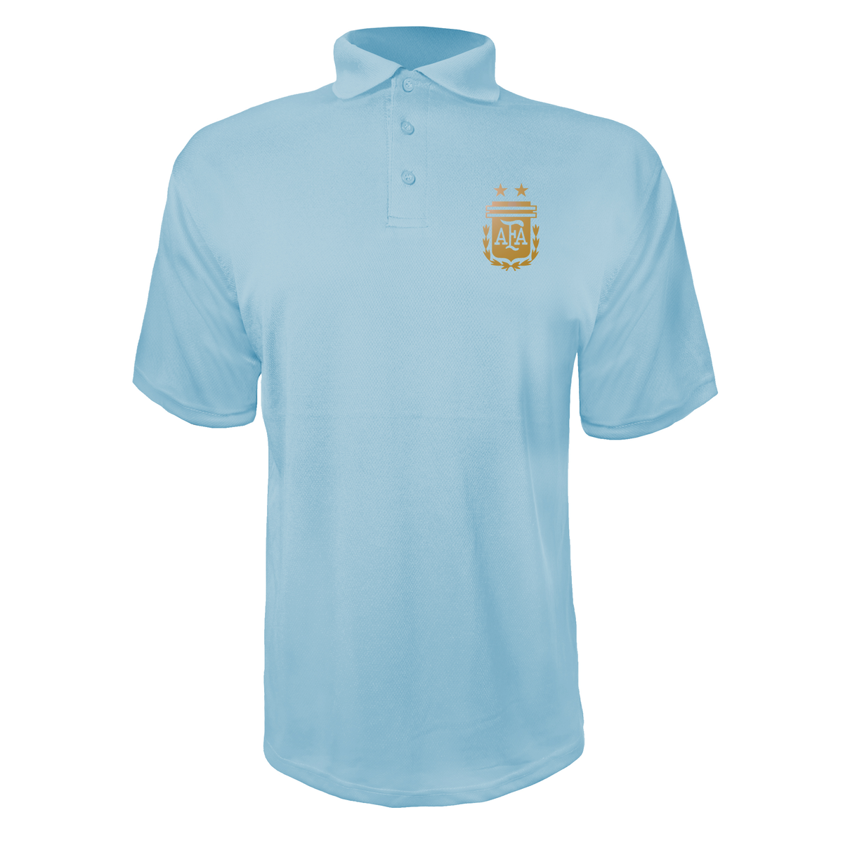 Men's Argentina Soccer Polyester Polo | Color: Carolina Blue | Original artwork on Drive garment