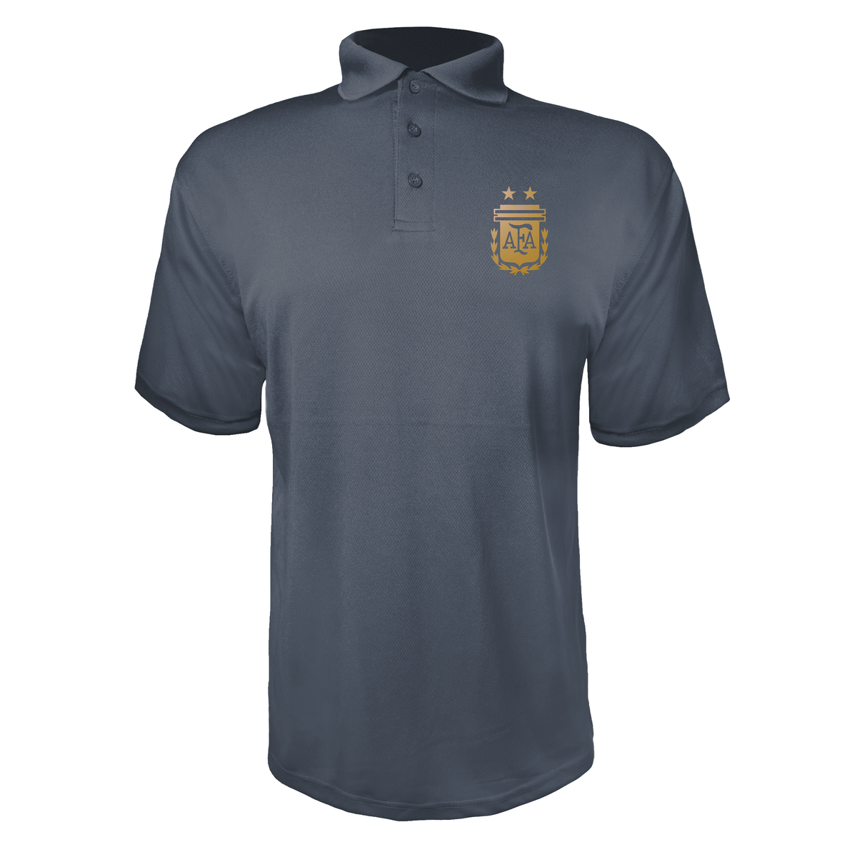 Men's Argentina Soccer Polyester Polo | Color: Charcoal | Original artwork on Drive garment