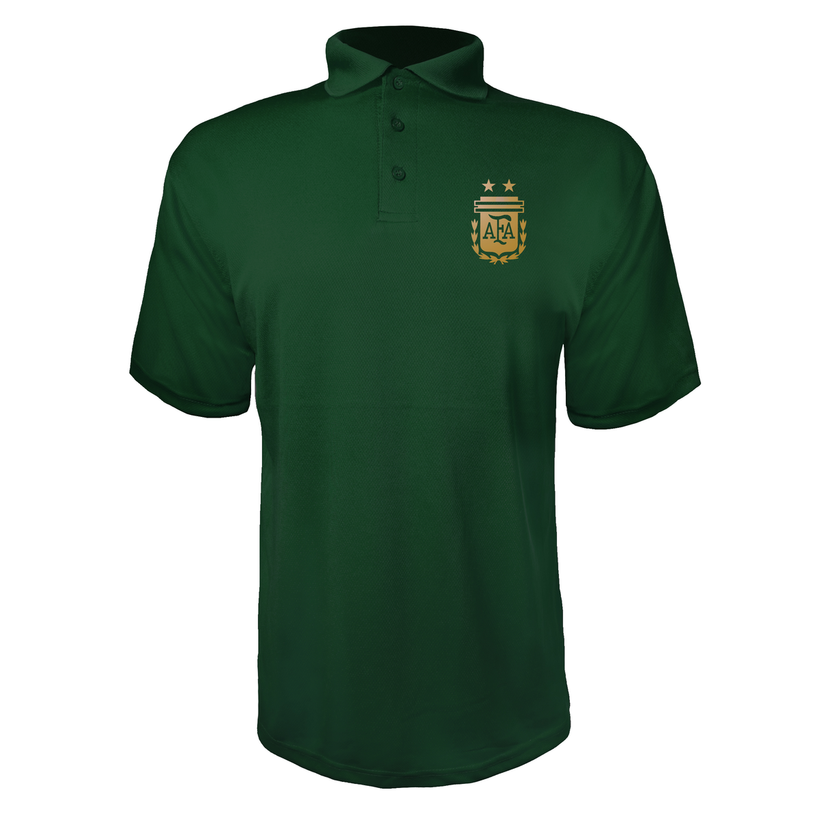 Men's Argentina Soccer Polyester Polo | Color: Forest Green | Original artwork on Drive garment