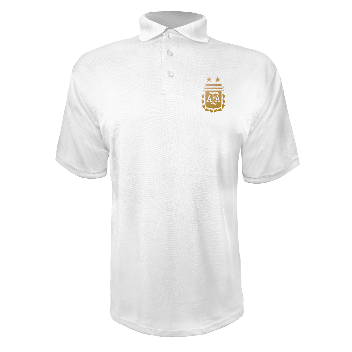Men's Argentina Soccer Polyester Polo | Color: White | Original artwork on Drive garment