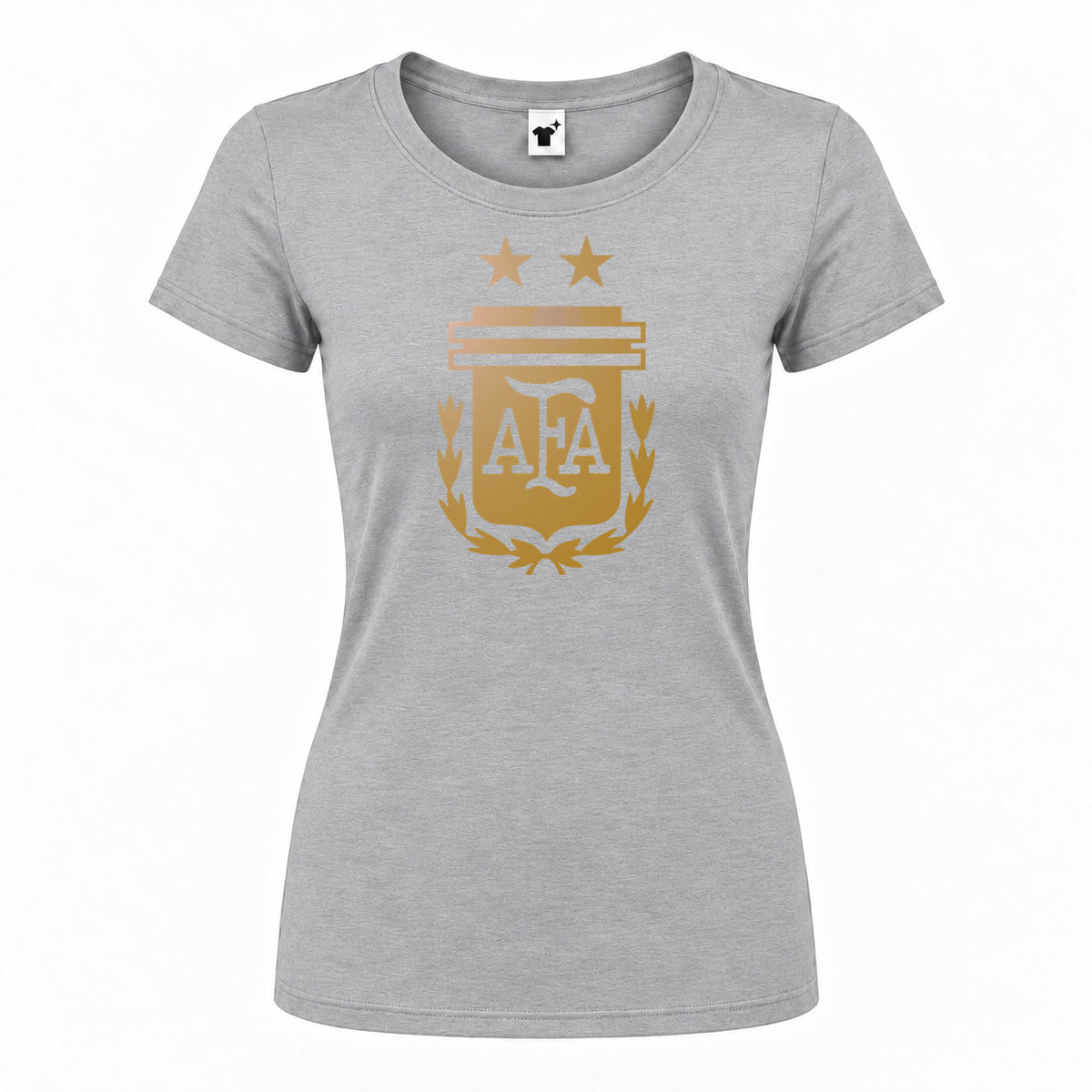 Women's Argentina Soccer Round Neck T-Shirt | Color: Grey