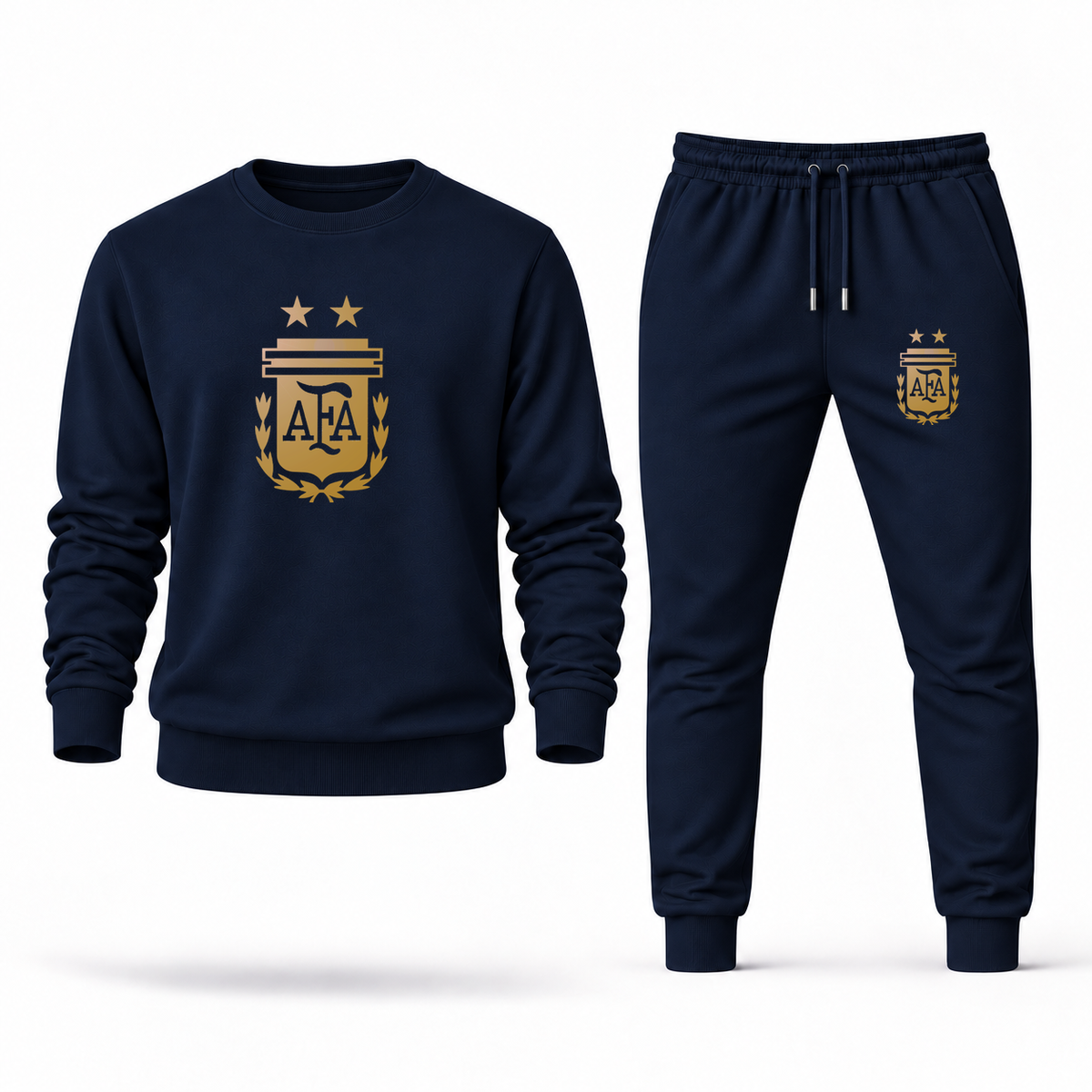 Men's Argentina Soccer Sweatshirt Joggers Set | Color: Navy | Original artwork on Drive garment
