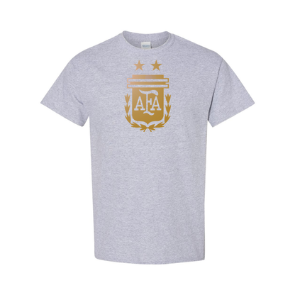 Youth Kids Argentina Soccer Cotton T-Shirt | Color: Grey | Original artwork on Drive garment