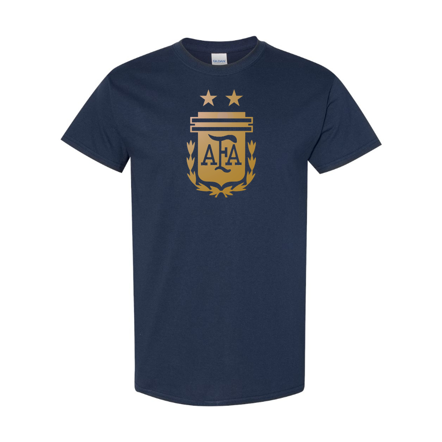 Youth Kids Argentina Soccer Cotton T-Shirt | Color: Navy | Original artwork on Drive garment