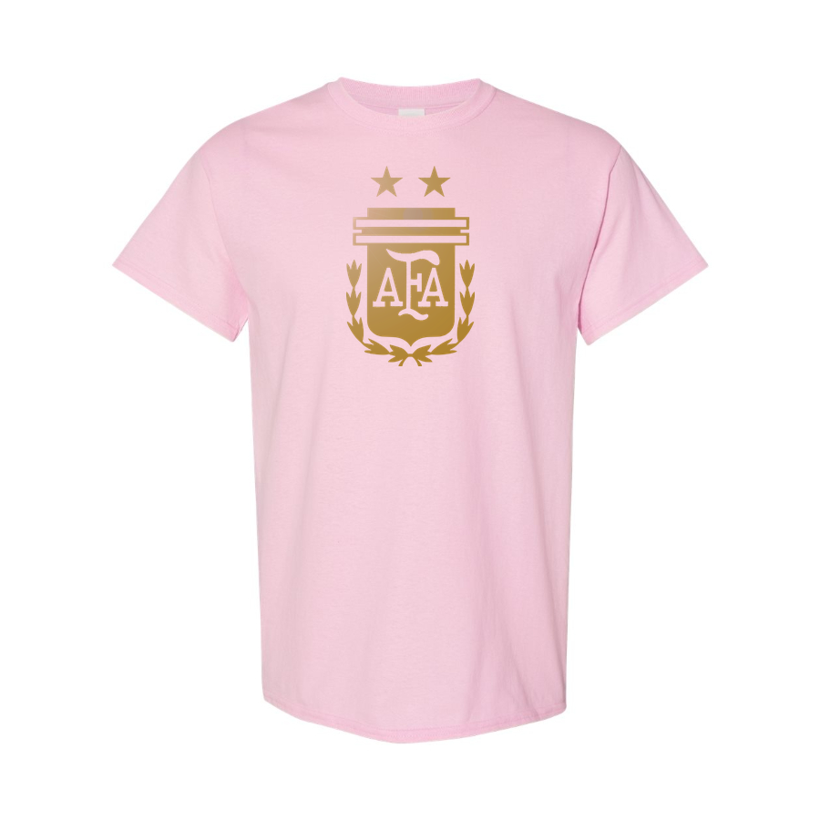 Youth Kids Argentina Soccer Cotton T-Shirt | Color: Pink | Original artwork on Drive garment