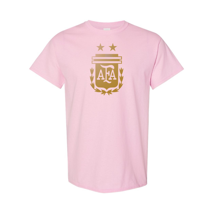 Youth Kids Argentina Soccer Cotton T-Shirt | Color: Pink | Original artwork on Drive garment