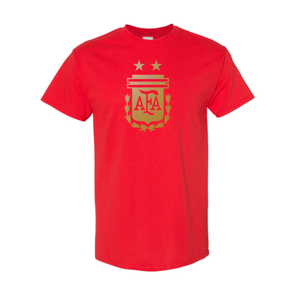 Youth Kids Argentina Soccer Cotton T-Shirt | Color: Red | Original artwork on Drive garment