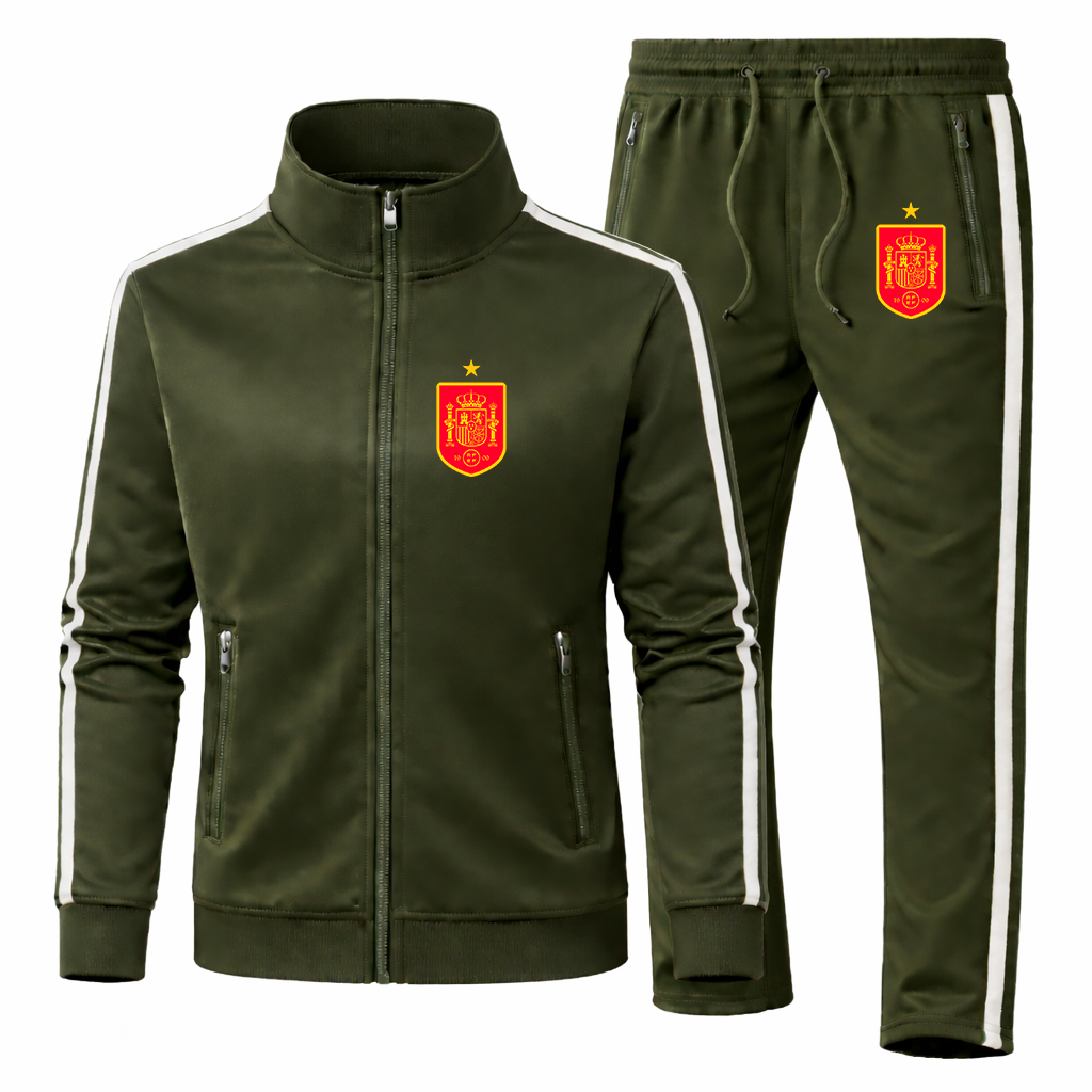 Men's Spain Red Logo National Soccer Team Dri-Fit TrackSuit