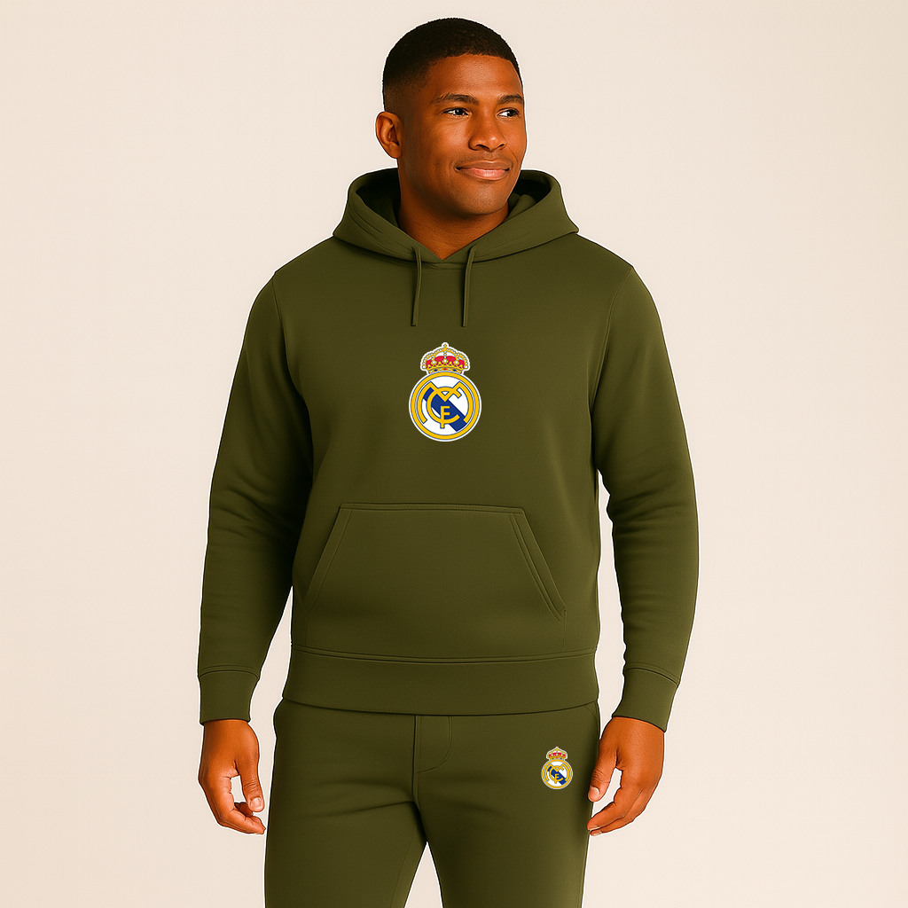 Men’s Real Madrid Soccer Logo Hoodie Joggers Set
