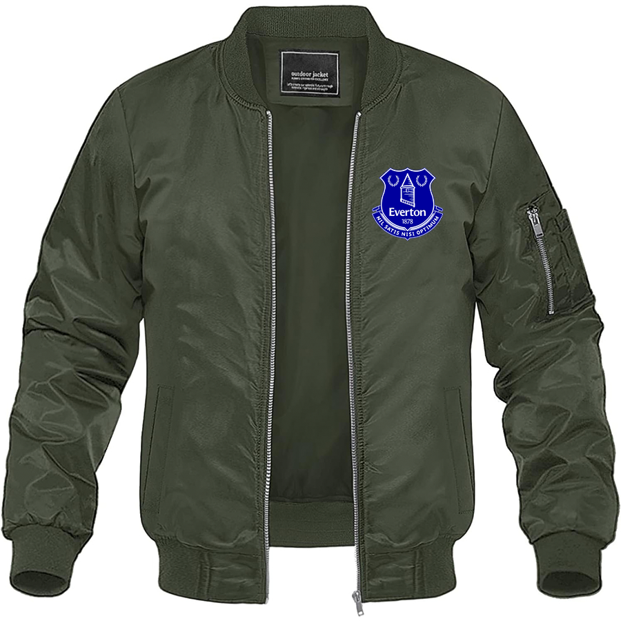 Men's Everton FC Lightweight Bomber Jacket Windbreaker Softshell Varsity Jacket Coat