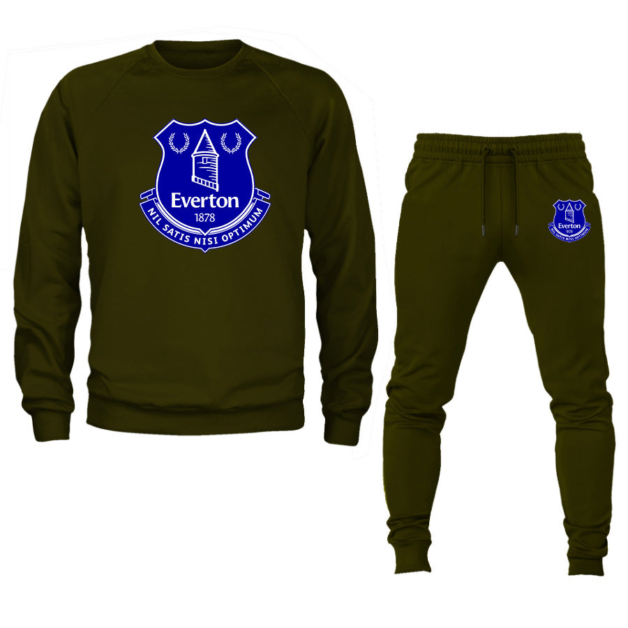 Men's Everton FC Logo Crewneck Sweatshirt Joggers Suit