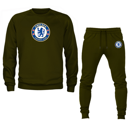 Men's Chelsea Soccer Soccer Logo Crewneck Sweatshirt Joggers Suit