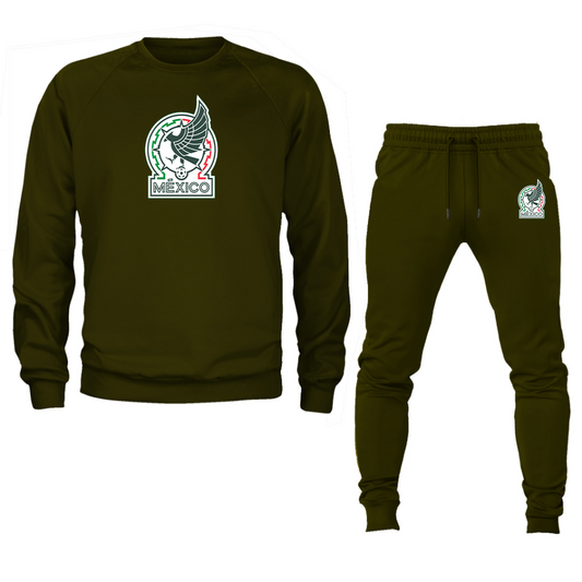 Men’s Mexico Soccer Soccer Logo Crewneck Sweatshirt Joggers Suit