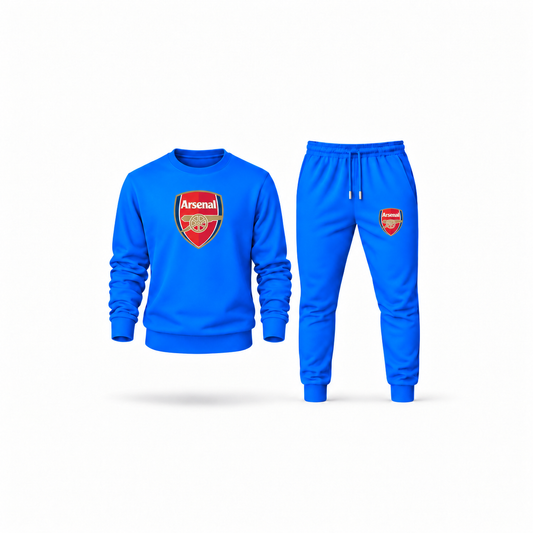 Men's Arsenal Soccer Sweatshirt Joggers Set | Color: Azure | Main