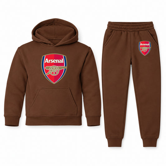 Arsenal Soccer youth hoodie jogger set, Brown, Youth Large ages 10–12