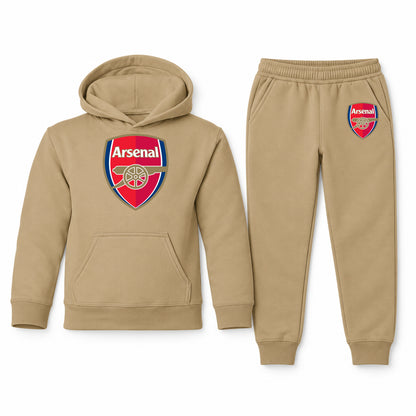 Arsenal Soccer youth hoodie jogger set, Khaki, Youth Large ages 10–12