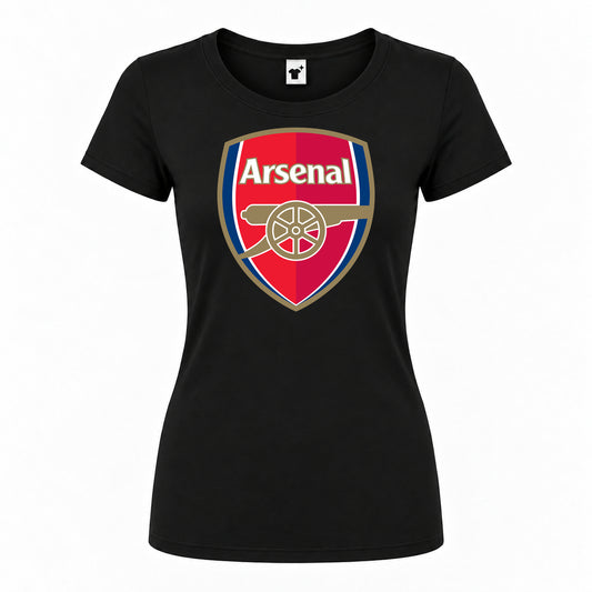 Women's Arsenal Soccer Round Neck T-Shirt | Color: Black