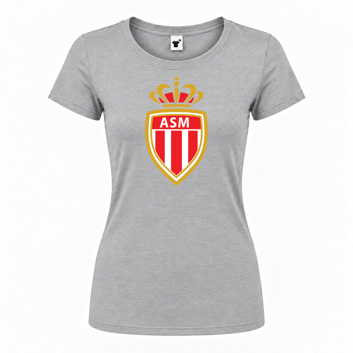 Women's AS Monaco FC Round Neck T-Shirt | Color: Grey
