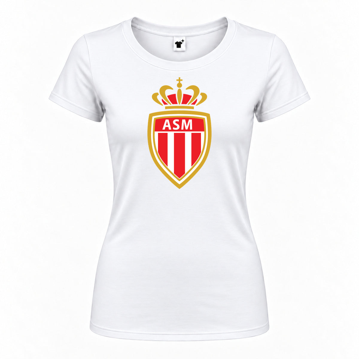 Women's AS Monaco FC Round Neck T-Shirt | Color: White